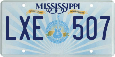 MS license plate LXE507