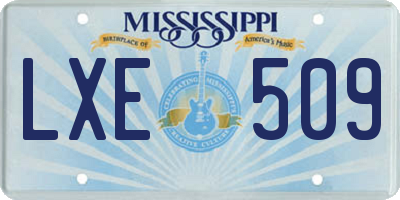 MS license plate LXE509