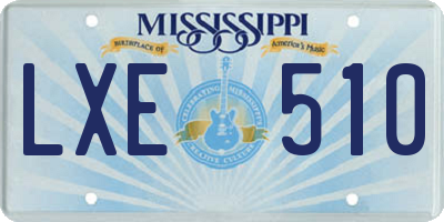 MS license plate LXE510