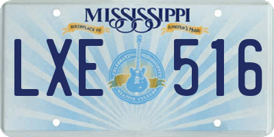 MS license plate LXE516
