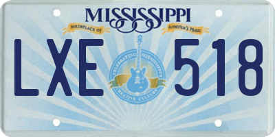 MS license plate LXE518