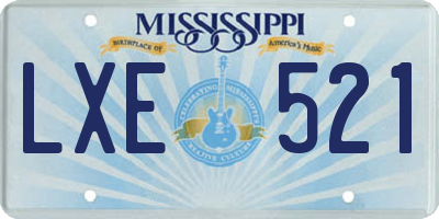 MS license plate LXE521