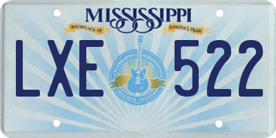 MS license plate LXE522