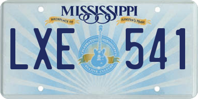 MS license plate LXE541