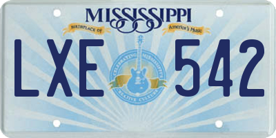 MS license plate LXE542