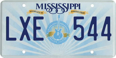 MS license plate LXE544