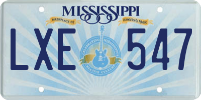 MS license plate LXE547