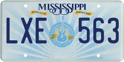 MS license plate LXE563