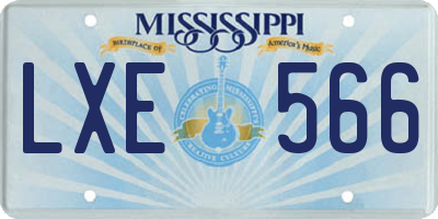 MS license plate LXE566