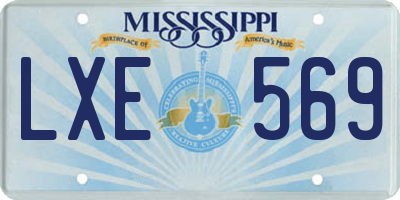 MS license plate LXE569
