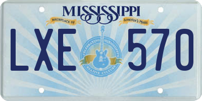 MS license plate LXE570
