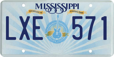 MS license plate LXE571