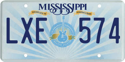 MS license plate LXE574
