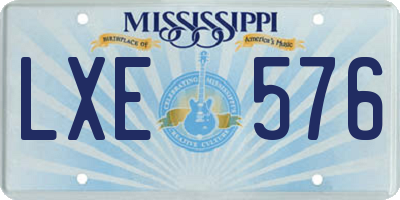 MS license plate LXE576