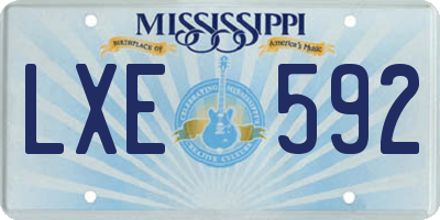 MS license plate LXE592