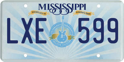 MS license plate LXE599
