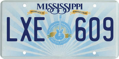 MS license plate LXE609