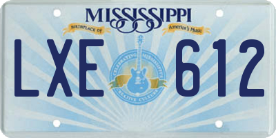 MS license plate LXE612