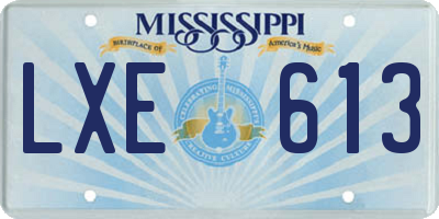 MS license plate LXE613
