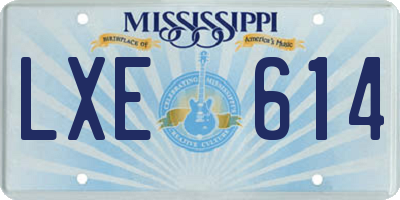 MS license plate LXE614