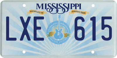 MS license plate LXE615