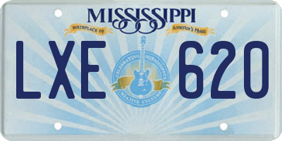 MS license plate LXE620