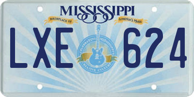 MS license plate LXE624