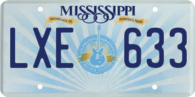 MS license plate LXE633