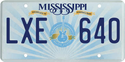 MS license plate LXE640