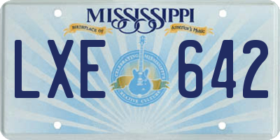 MS license plate LXE642