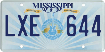 MS license plate LXE644