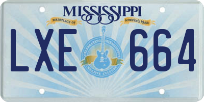 MS license plate LXE664