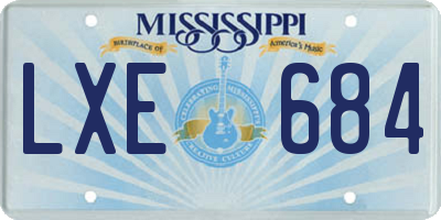 MS license plate LXE684
