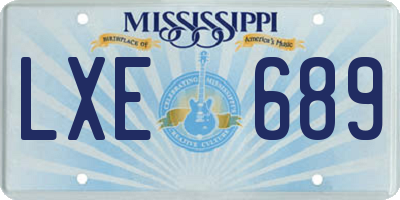 MS license plate LXE689