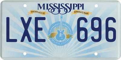 MS license plate LXE696