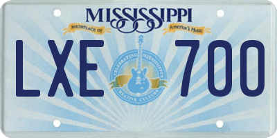 MS license plate LXE700