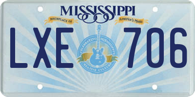 MS license plate LXE706