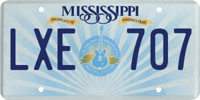MS license plate LXE707