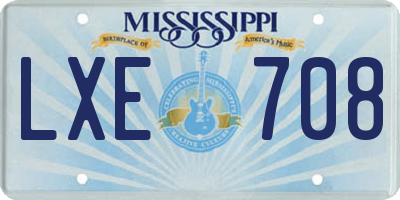 MS license plate LXE708