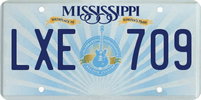 MS license plate LXE709
