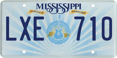 MS license plate LXE710