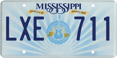 MS license plate LXE711
