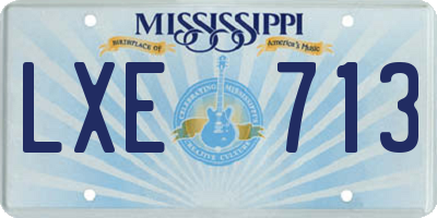 MS license plate LXE713