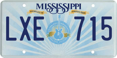 MS license plate LXE715
