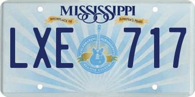 MS license plate LXE717