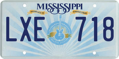 MS license plate LXE718
