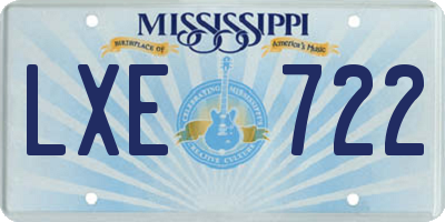 MS license plate LXE722