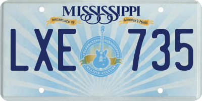 MS license plate LXE735