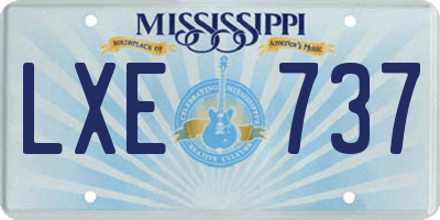 MS license plate LXE737
