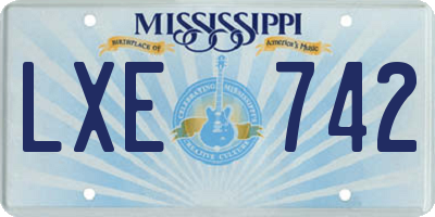 MS license plate LXE742